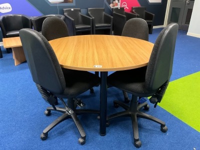 1200mm ROUND MEETING TABLE & 4No. OPERATOR CHAIRS