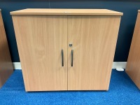 TWO DOOR WOODEN CUPBOARD