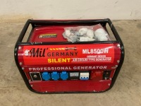 UNUSED MIL GERMANY ML8500W PETROL KEY START GENERATOR