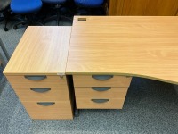 1600mm WAVE DESK & THREE DRAWER PEDESTAL - 2