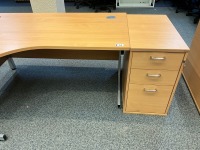 1600mm LEFT HAND CORNER DESK & THREE DRAWER PEDESTAL - 3