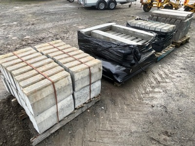 4No. PALLETS TO INC. ASSORTED CONCRETE KERBS & HALF KERBS