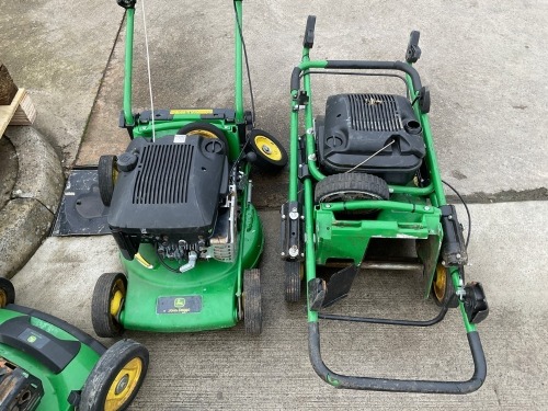 2No. JOHN DEERE C43 PETROL WALK BEHIND LAWNMOWERS