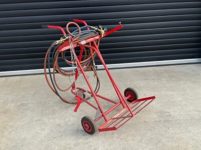 GAS BOTTLE TROLLEY, HOSE & BURNING GEAR