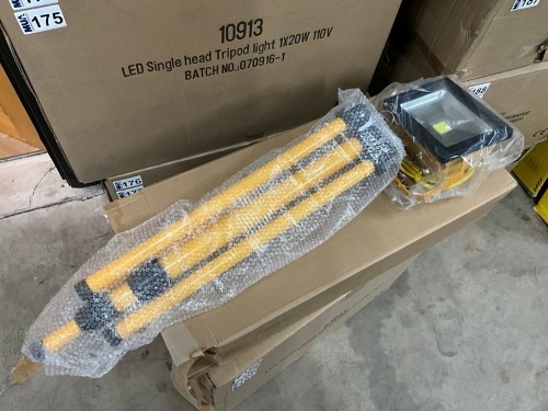 UNUSED DEFENDER 110V LED SINGLE HEAD TRIPOD LIGHT