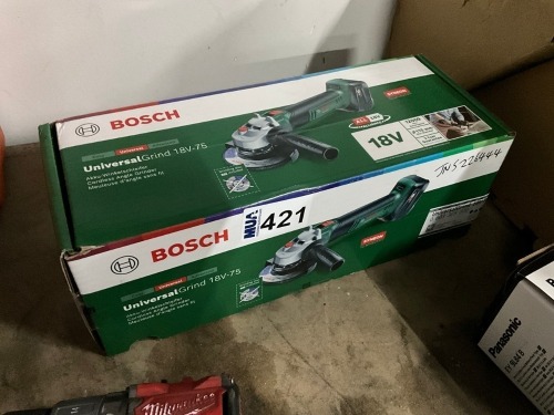 UNUSED BOSCH UNIVERSAL GRIND 18V-75 CORDLESS GRINDER
