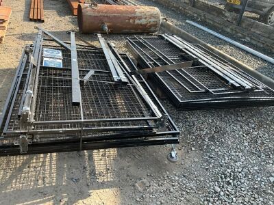 APPROX. 15No. MESH DIVIDES, ROLLER GATES & GUIDE RAIL
