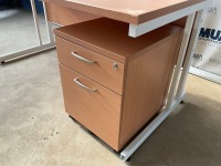APPROX. 1600mm STRAIGHT DESK & TWO DRAW PEDESTAL - 6