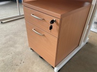 APPROX. 1600mm STRAIGHT DESK & TWO DRAW PEDESTAL - 6