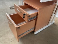 APPROX. 1600mm STRAIGHT DESK & TWO DRAW PEDESTAL - 7