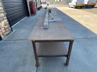 APPROX. 20ft WORKBENCH & TIGER STOP CUTTING RAIL - 9