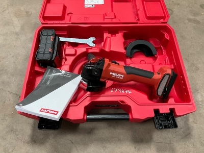 UNUSED HILTI AG4S-22 CORDLESS 4" GRINDER & CASE