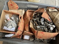 PLASTIC CRATE TO INC. LARGE SELECTION OF UNUSED KITCHEN CABINET HINGES  - 2