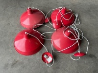 4No. UNUSED INDUSTRIAL HANGING LIGHTS (RED)