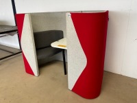 TWO PERSON RED & GREY ACOUSTIC MEETING BOOTH - 3