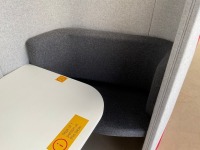 TWO PERSON RED & GREY ACOUSTIC MEETING BOOTH - 5