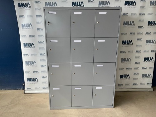 12 COMPARTMENT METAL STORAGE UNIT