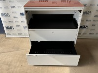 3 COMPARTMENT METAL TAMBOUR UNIT C/W GLASS TOP - 6