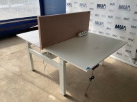 2 PERSON HEIGHT ADJUSTABLE BENCH DESK  - 4