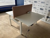 2 PERSON HEIGHT ADJUSTABLE BENCH DESK - 4