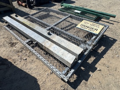 2No. APPROX. 8ft x 6ft GALVANISED GATES AND POSTS
