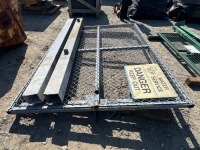 2No. APPROX. 8ft x 6ft GALVANISED GATES AND POSTS - 2