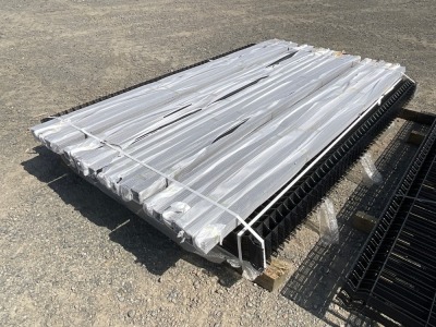 APPROX 21No. UNUSED FENCING PANELS & 21No. POSTS & FIXINGS (BLACK)
