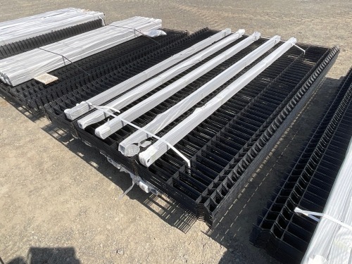 APPROX 20No. UNUSED FENCING PANELS & 21No. POSTS & FIXINGS (BLACK)