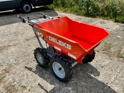 UNUSED DELEKS MD400 4WD WALK BEHIND PETROL MUCK TRUCK BARROW