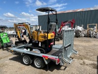 UNUSED TEMERAD 8.5ft x 5ft 2700KGS TWIN AXLE PLANT TRAILER & UNUSED DGM ET10 1 TON MINI DIGGER - 7
