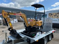 UNUSED TEMERAD 8.5ft x 5ft 2700KGS TWIN AXLE PLANT TRAILER & UNUSED DGM ET10 1 TON MINI DIGGER - 11