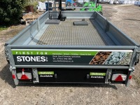 UNUSED NUGENT 12ft x 6.6ft 3500KGS TWIN AXLE DROPSIDE CRANE TRAILER - 4