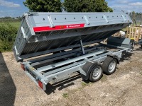 UNUSED TEMERAD 11.9ft x 5.5ft 3500KGS TWIN AXLE 3 WAY DROPSIDE TIPPING TRAILER - 19