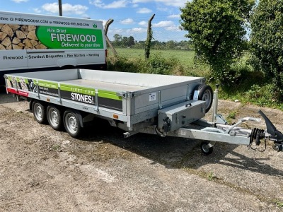 UNUSED TEMERAD 13.2ft x 6.5ft 3500KGS TRI AXLE 3 WAY TIPPING TRAILER