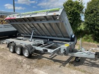 UNUSED TEMERAD 13.2ft x 6.5ft 3500KGS TRI AXLE 3 WAY TIPPING TRAILER - 18