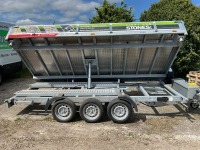 UNUSED TEMERAD 13.2ft x 6.5ft 3500KGS TRI AXLE 3 WAY TIPPING TRAILER - 19