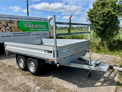 UNUSED HAMBAUR 10ft x 7.1ft 3500KGS TWIN AXLE DROPSIDE TRAILER