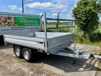 UNUSED HAMBAUR 10ft x 7.1ft 3500KGS TWIN AXLE DROPSIDE TRAILER