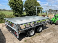 UNUSED NUGENT 10.4ft x 6.3ft 3500KGS TWIN AXLE DROPSIDE TIPPING TRAILER - 3