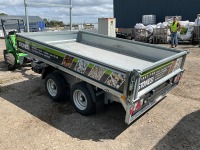 UNUSED NUGENT 10.4ft x 6.3ft 3500KGS TWIN AXLE DROPSIDE TIPPING TRAILER - 6