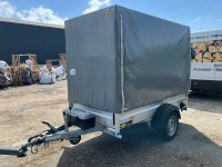 UNUSED HUMBAUR 8.6ft x 4.6ft 1300KGS SINGLE AXLE BOX TRAILER - 12
