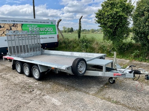 UNUSED TEMERAD 13.1ft x 6ft 3500KGS TRI AXLE PLANT TRAILER