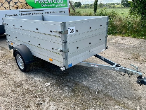UNUSED HUMBAUR 8.5ft x 4.6ft x 2.6ft 750KGS SINGLE AXLE TRAILER