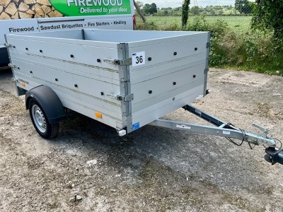 UNUSED HUMBAUR 8.5ft x 4.6ft x 2.6ft 750KGS SINGLE AXLE TRAILER