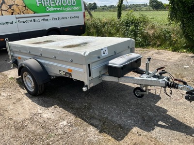 UNUSED HUMBAUR 8.5ft x 4.6ft 130KGS SINGLE AXLE TRAILER