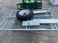 UNUSED NUGENT 12ft x 6.6ft 3500KGS TWIN AXLE DROPSIDE CRANE TRAILER - 21