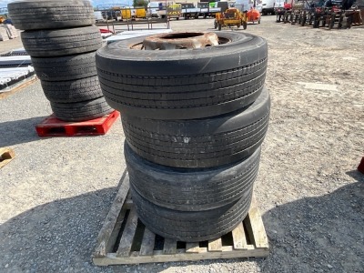 4No. 10 STUD RIMS & PART WORN TYRES