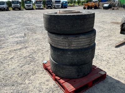 4No. 10 STUD RIMS & PART WORN TYRES