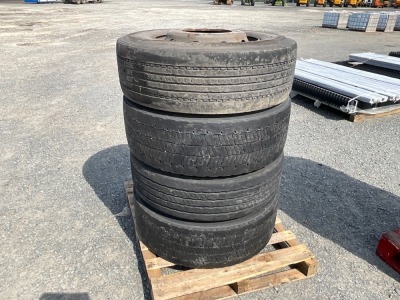 4No. 10 STUD RIMS & PART WORN TYRES