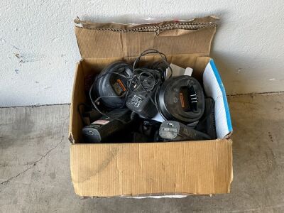 LARGE SELECTION OF ASSORTED WALKIE TALKIES & CHARGERS